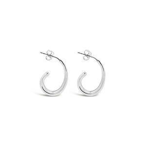 Ichu Recurved Silver Hoop Earrings - TP4507 | Ice Jewellery Australia