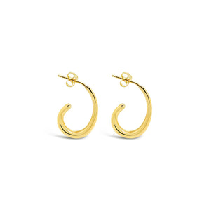 Ichu Recurved Hoops Gold Earrings - TP4507G | Ice Jewellery Australia