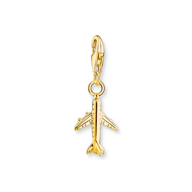 THOMAS SABO Charm Pendant Airplane Gold Plated