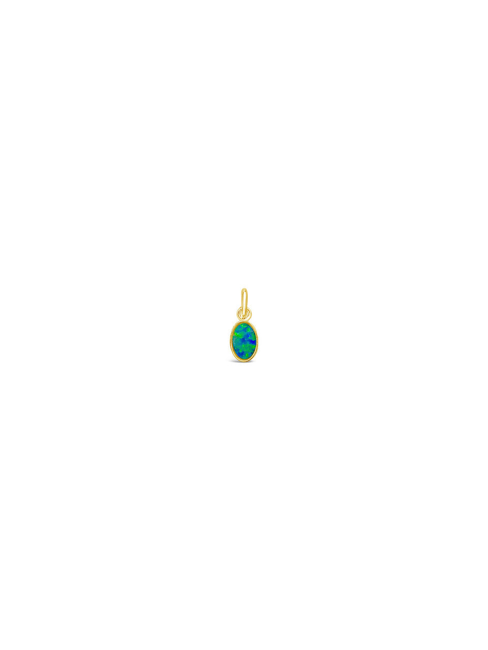 Ichu Oval Opal Charm Gold - OP5005G | Ice Jewellery Australia