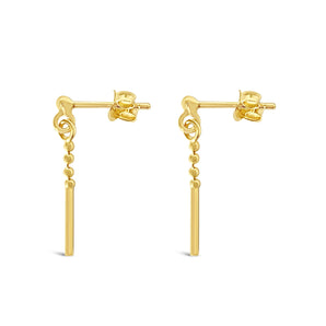 Ichu Tiny Detail Drop Earrings Gold - TP3907G | Ice Jewellery Australia