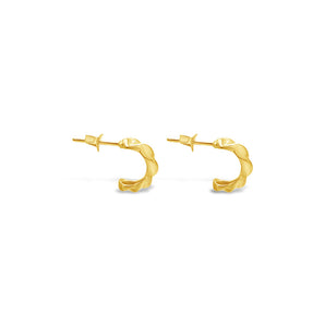 Ichu Curved Mini Hoops Gold - TP3707G | Ice Jewellery Australia