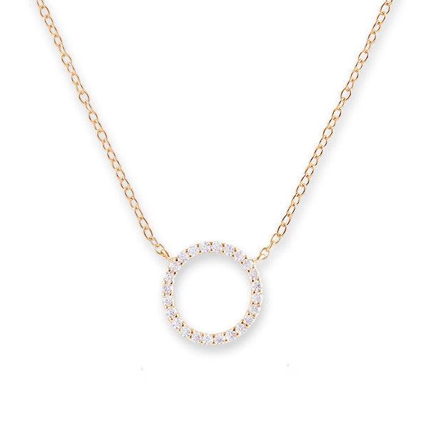 Bianc Gold Cubic Zirconia Medium Circle Of Life Necklace - 30100269 | Ice Jewellery Australia