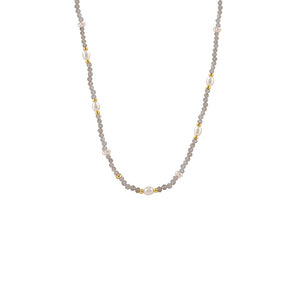 Elm Yellow Gold Pearl Necklace