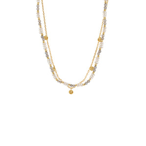 Bianc Yellow Gold Pearl Necklace