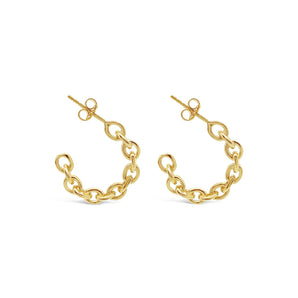 Ichu Golden Chain Hoops - JP11607G | Ice Jewellery Australia
