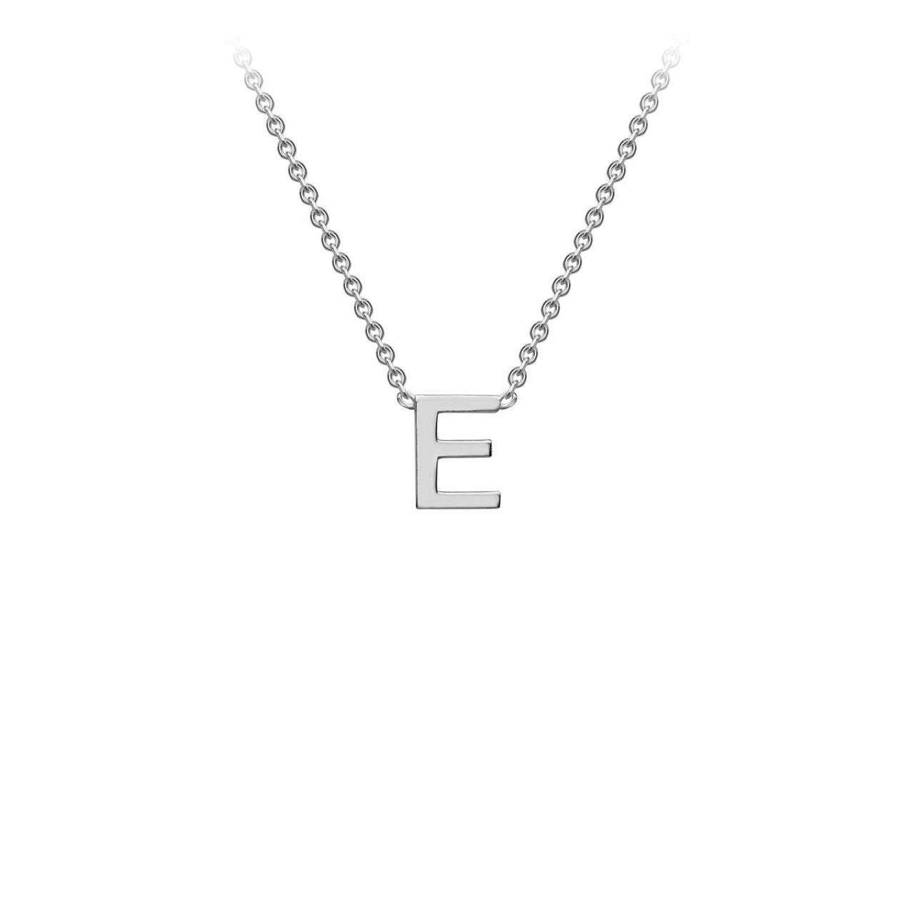 Ice Jewellery 9K White Gold 'E' Initial Adjustable Letter Necklace 38/43cm - 5.19.0154 | Ice Jewellery Australia
