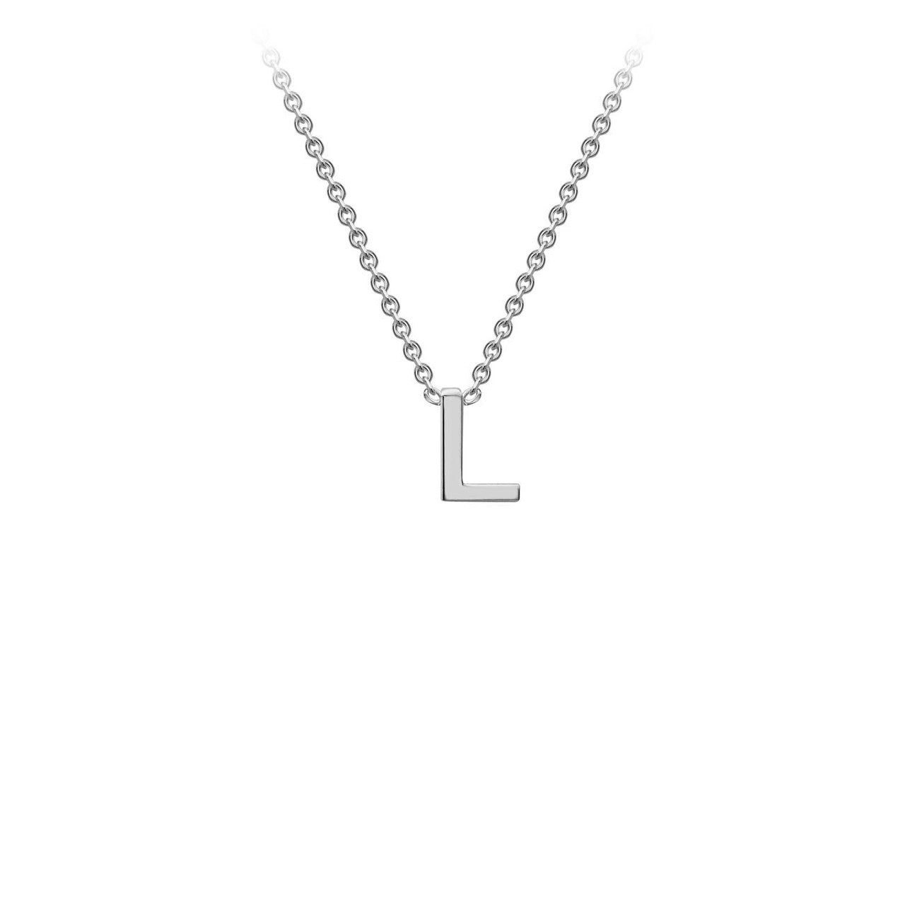 Ice Jewellery 9K White Gold 'L' Initial Adjustable Letter Necklace 38/43cm - 5.19.0161 | Ice Jewellery Australia
