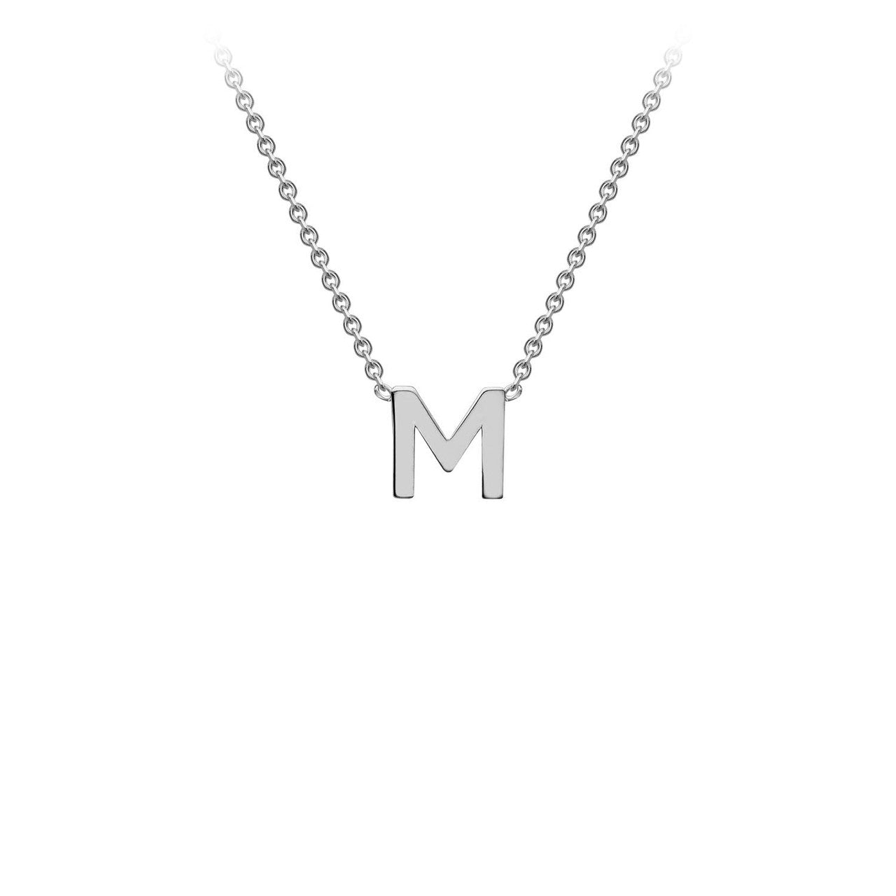 Ice Jewellery 9K White Gold 'M' Initial Adjustable Letter Necklace 38/43cm - 5.19.0162 | Ice Jewellery Australia