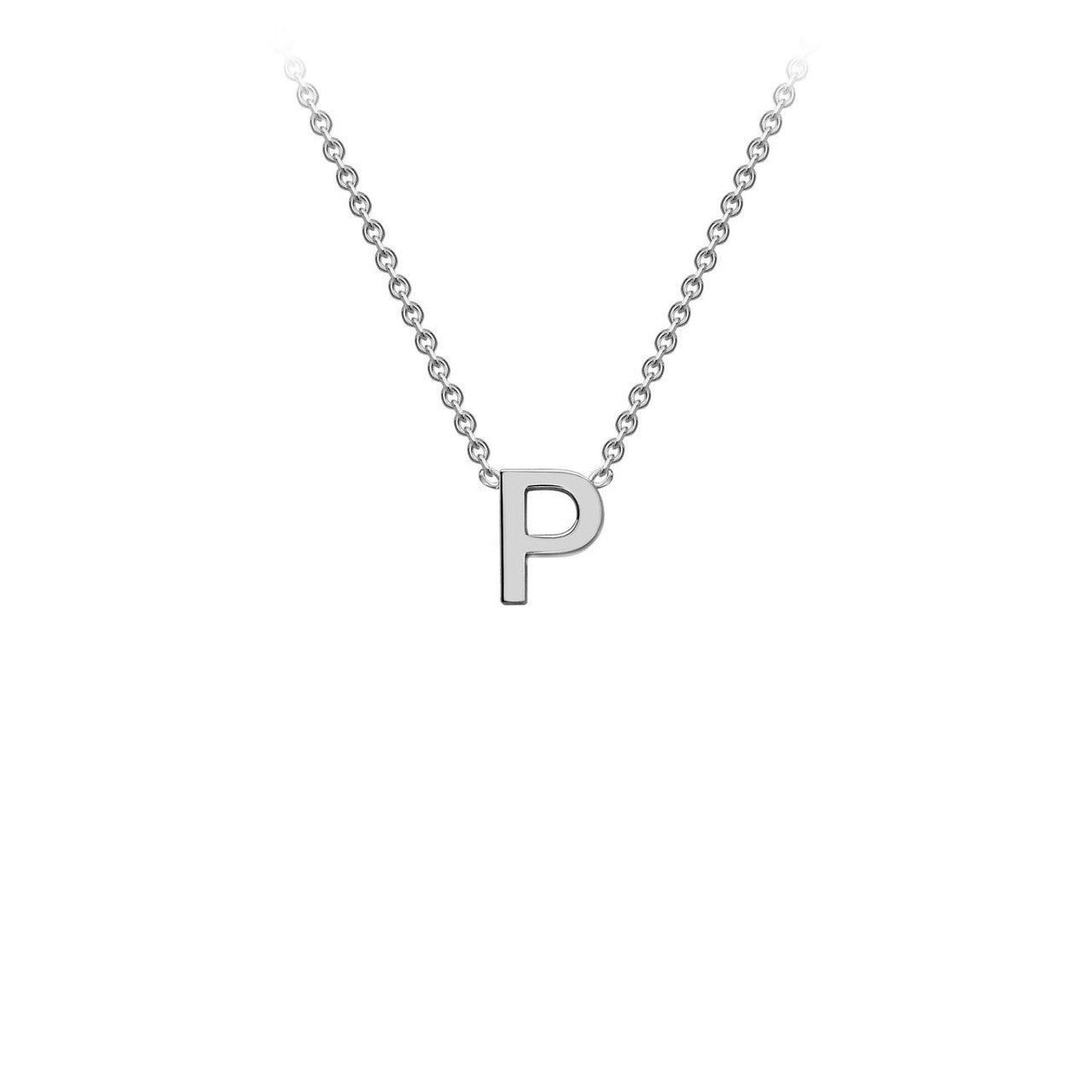 Ice Jewellery 9K White Gold 'P' Initial Adjustable Letter Necklace 38/43cm - 5.19.0165 | Ice Jewellery Australia