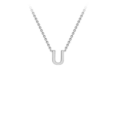 Ice Jewellery 9K White Gold 'U' Initial Adjustable Letter Necklace 38/43cm - 5.19.0170 | Ice Jewellery Australia