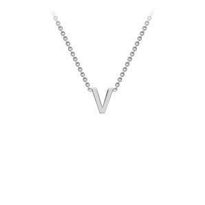 Ice Jewellery 9K White Gold 'V' Initial Adjustable Letter Necklace 38/43cm - 5.19.0171 | Ice Jewellery Australia