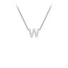 Ice Jewellery 9K White Gold 'W' Initial Adjustable Letter Necklace 38/43cm - 5.19.0172 | Ice Jewellery Australia