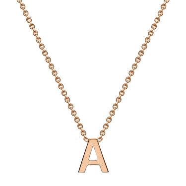 Ice Jewellery 9K Rose Gold 'A' Initial Necklace 38/43cm | Ice Jewellery Australia