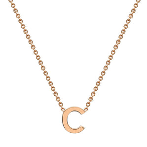 Ice Jewellery 9K Rose Gold 'C' Initial Necklace 38/43cm | Ice Jewellery Australia