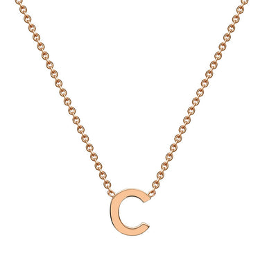 Ice Jewellery 9K Rose Gold 'C' Initial Necklace 38/43cm | Ice Jewellery Australia