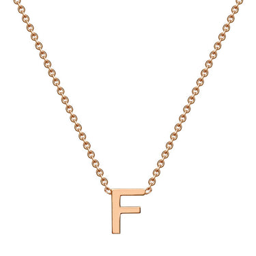 Ice Jewellery 9K Rose Gold 'F' Initial Necklace 38/43cm | Ice Jewellery Australia