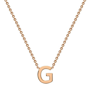 Ice Jewellery 9K Rose Gold 'G' Initial Necklace 38/43cm | Ice Jewellery Australia