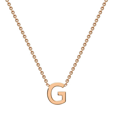 Ice Jewellery 9K Rose Gold 'G' Initial Necklace 38/43cm | Ice Jewellery Australia