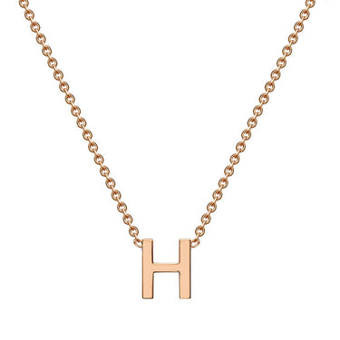 Ice Jewellery 9K Rose Gold 'H' Initial Necklace 38/43cm | Ice Jewellery Australia