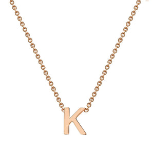 Ice Jewellery 9K Rose Gold 'K' Initial Necklace 38/43cm | Ice Jewellery Australia
