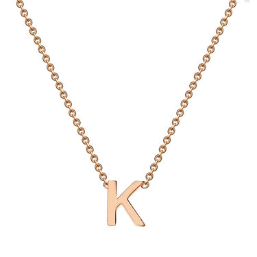 Ice Jewellery 9K Rose Gold 'K' Initial Necklace 38/43cm | Ice Jewellery Australia