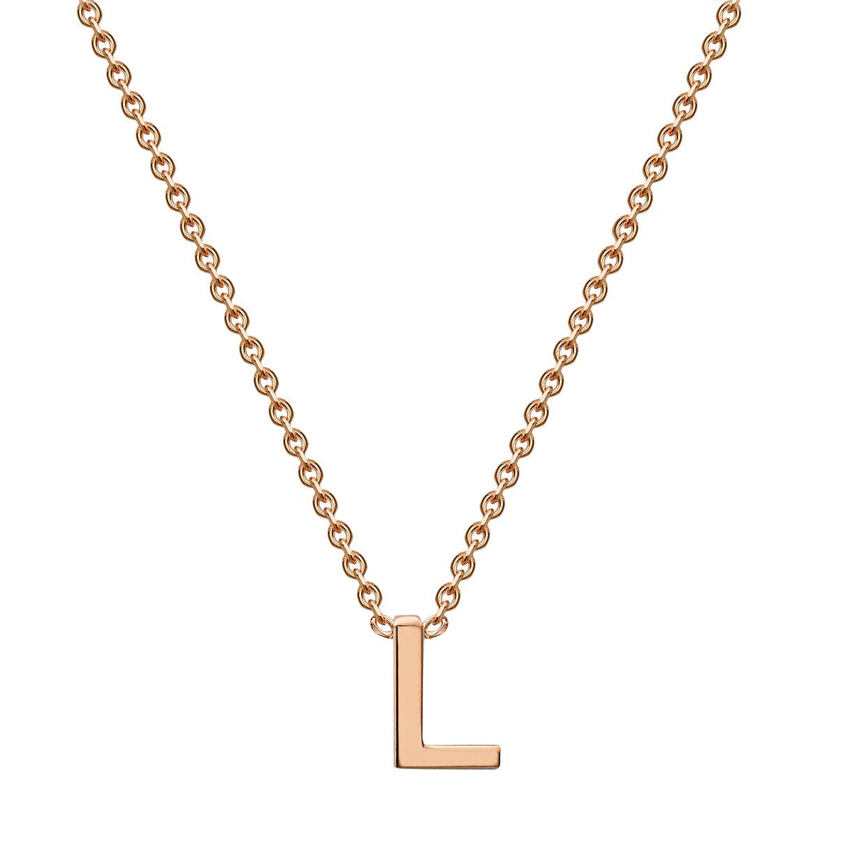 Ice Jewellery 9K Rose Gold 'L' Initial Necklace 38/43cm | Ice Jewellery Australia
