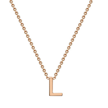 Ice Jewellery 9K Rose Gold 'L' Initial Necklace 38/43cm | Ice Jewellery Australia