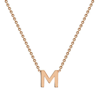 Ice Jewellery 9K Rose Gold 'M' Initial Necklace 38/43cm | Ice Jewellery Australia