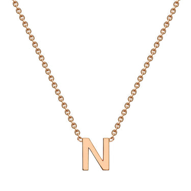 Ice Jewellery 9K Rose Gold 'N' Initial Necklace 38/43cm | Ice Jewellery Australia