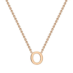 Ice Jewellery 9K Rose Gold 'O' Initial Necklace 38/43cm | Ice Jewellery Australia