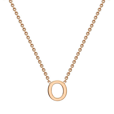 Ice Jewellery 9K Rose Gold 'O' Initial Necklace 38/43cm | Ice Jewellery Australia