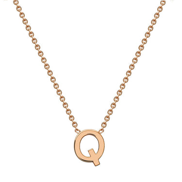 Ice Jewellery 9K Rose Gold 'Q' Initial Necklace 38/43cm | Ice Jewellery Australia