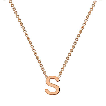 Ice Jewellery 9K Rose Gold 'S' Initial Necklace 38/43cm | Ice Jewellery Australia