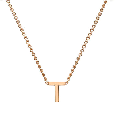 Ice Jewellery 9K Rose Gold 'T' Initial Necklace 38/43cm | Ice Jewellery Australia