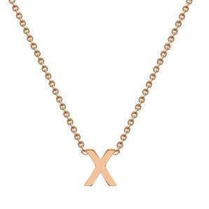 Ice Jewellery 9K Rose Gold 'X' Initial Necklace 38/43cm | Ice Jewellery Australia