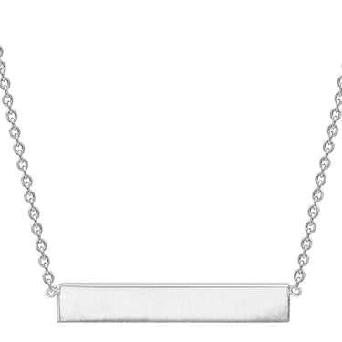 Ice Jewellery 9K White Gold Solid Horizontal Bar Necklace - 5.19.4600 | Ice Jewellery Australia