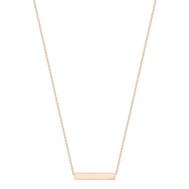 Ice Jewellery 9K Rose Gold 22mm x 3mm Horizontal-Bar Adjustable Necklace 41cm-43cm - 5.19.5940 | Ice Jewellery Australia