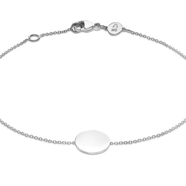 Ice Jewellery 9K White Gold 10mm Disc Adjustable Bracelet 18cm-19cm - 5.29.7652 | Ice Jewellery Australia