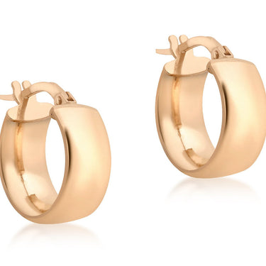 Ice Jewellery 9K Rose Gold 6mm Band 14mm Creole Earrings - 5.51.0829 | Ice Jewellery Australia