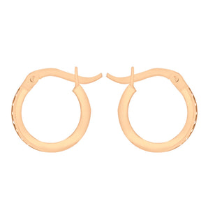 Ice Jewellery 9ct Rose Gold CZ Band 13mm Creole Earrings - 5.58.8369 | Ice Jewellery Australia