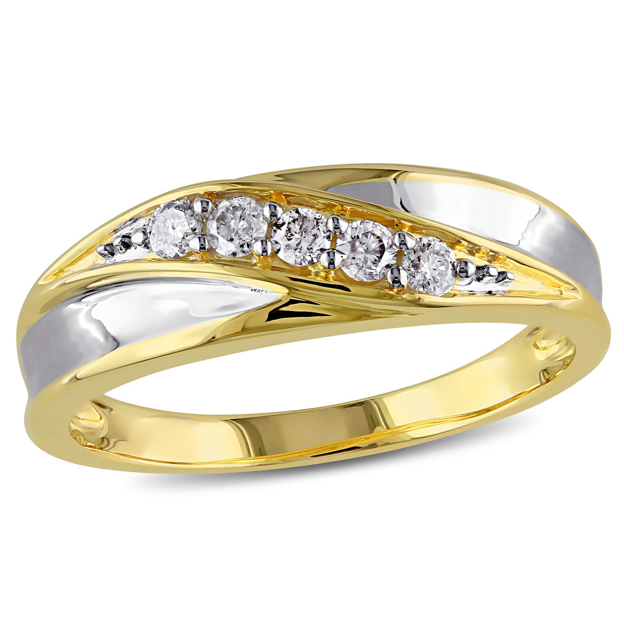 Ice Jewellery 1/4 CT Diamond TW Mens Ring 10k Yellow Gold - 75000000876 | Ice Jewellery Australia