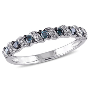 Ice Jewellery 1/4 CT Blue and White Diamond TW Ring 10k White Gold - 75000001274 | Ice Jewellery Australia