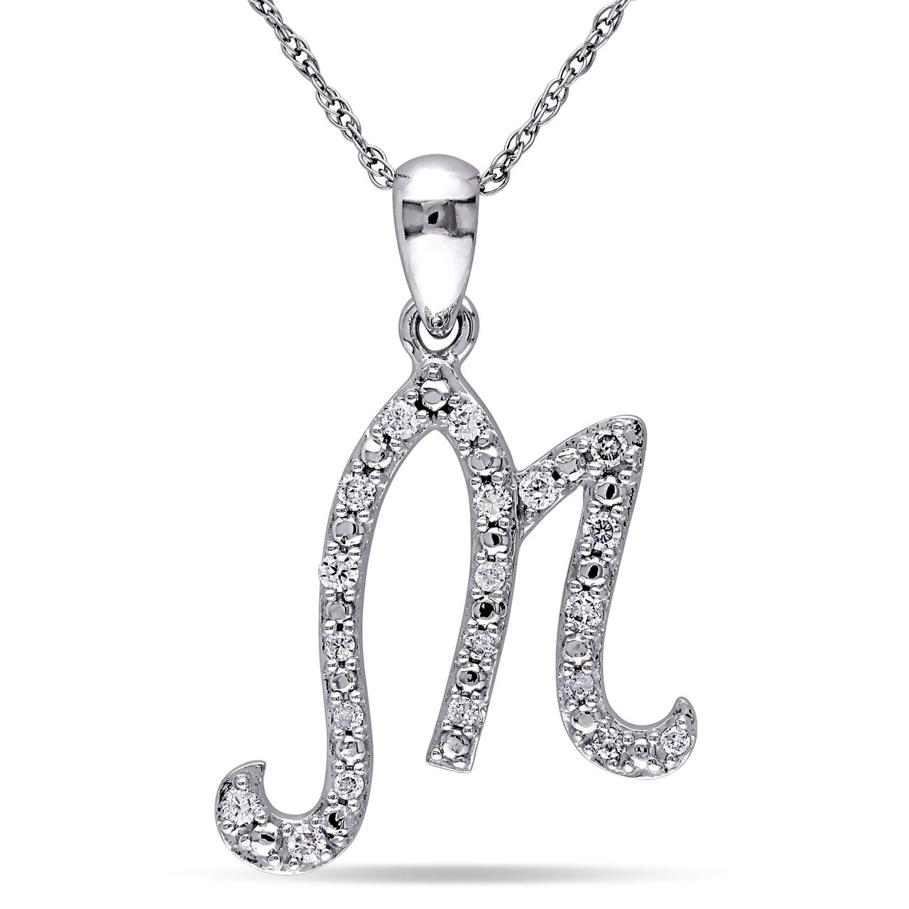Ice Jewellery 1/7 CT Diamond TW Initials Pendant With Chain 10k White Gold GH I1;I2 - 75000001814 | Ice Jewellery Australia