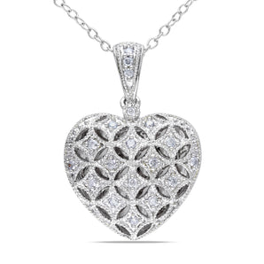 Ice Jewellery 1/7 CT Diamond TW Locket Pendant With Chain Silver - 75000001897 | Ice Jewellery Australia