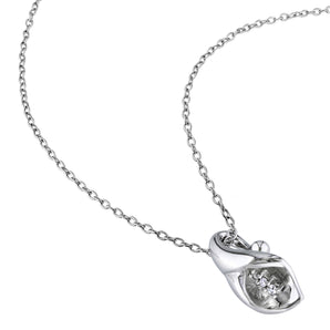 Ice Jewellery 0.011 CT Diamond TW Flower Pendant With Chain Silver - 75000001933 | Ice Jewellery Australia