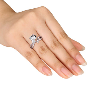 Ice Jewellery 0.011 CT Diamond TW Flower Ring Silver - 75000001934 | Ice Jewellery Australia
