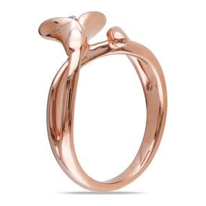 Ice Jewellery 0.011 CT Diamond TW Flower Ring Pink Silver - 75000001935 | Ice Jewellery Australia