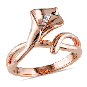 Ice Jewellery 0.011 CT Diamond TW Flower Ring Pink Silver - 75000001935 | Ice Jewellery Australia