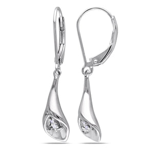 Ice Jewellery 0.022 CT Diamond LeverBack Silver Earrings - 75000001941 | Ice Jewellery Australia
